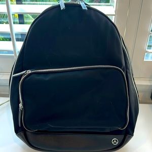 Black nylon and leather Mercedes backpack